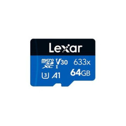 MicroSD 64GB - SDXC V30 LEXAR 633x 64GB U3 A1